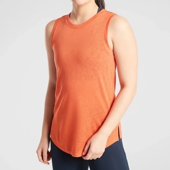 Athleta Breezy Orange Sleeveless Workout Tank Top - Picture 1 of 5